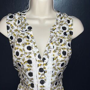 ModCloth BEE and Polka dot sleeveless top!